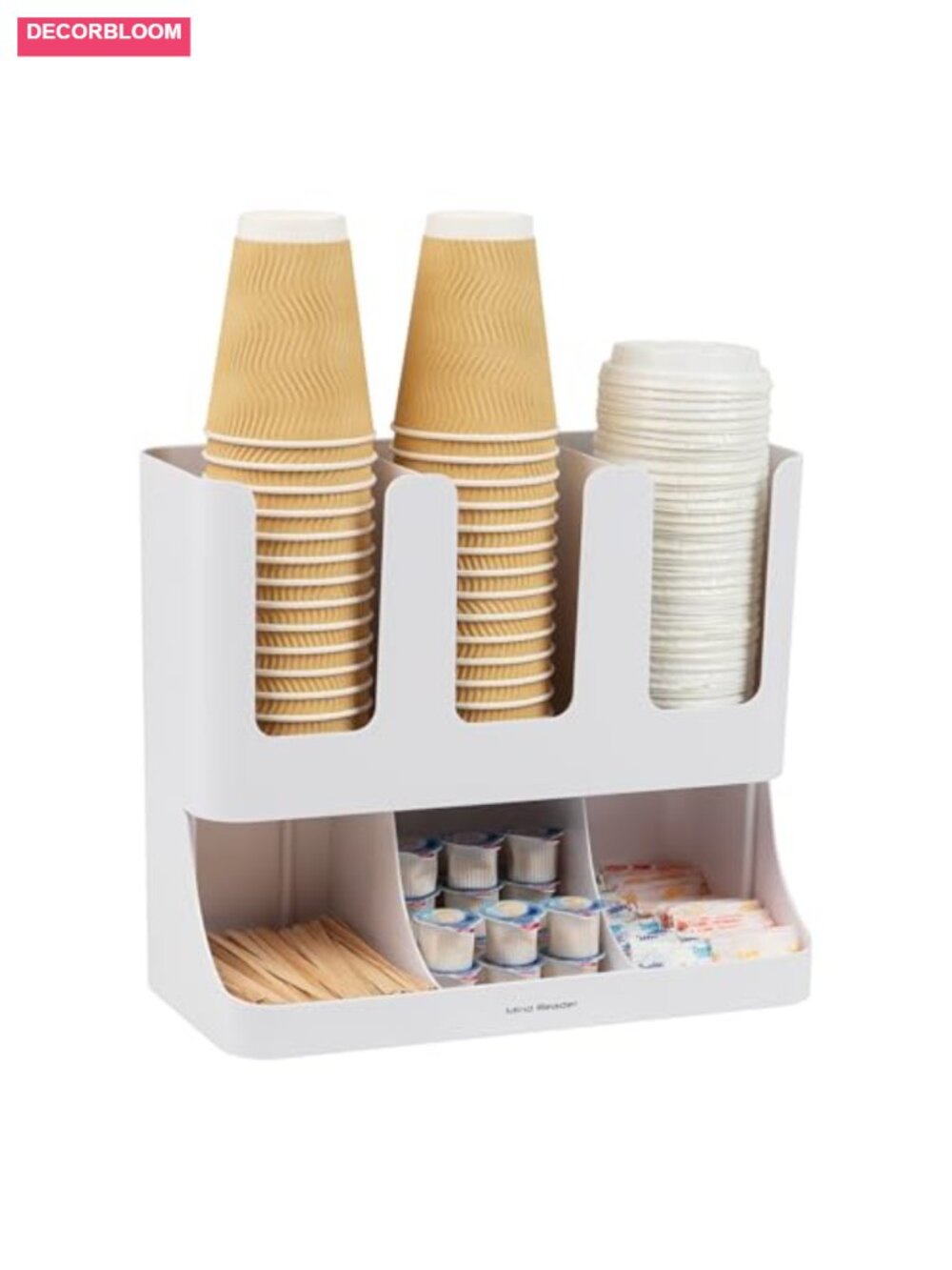 13 Inch Countertop Coffee Bar Organizer with 6 Compartments Cup Condiment